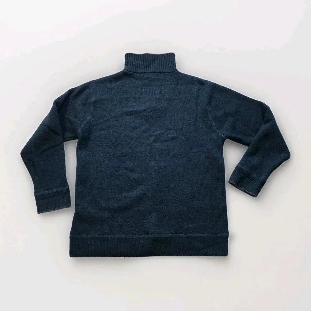 Irelands Eye 1/4 Zip Sweater Men XL Heathered Teal Gray Wool LS Cottage Outdoor